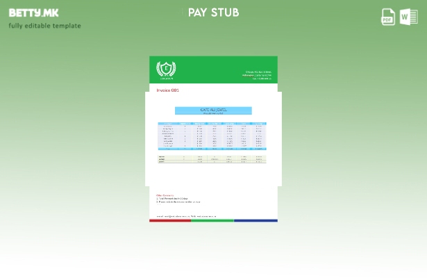 модерен стил Шаблон за никулци за резиме на извештај за плаќање